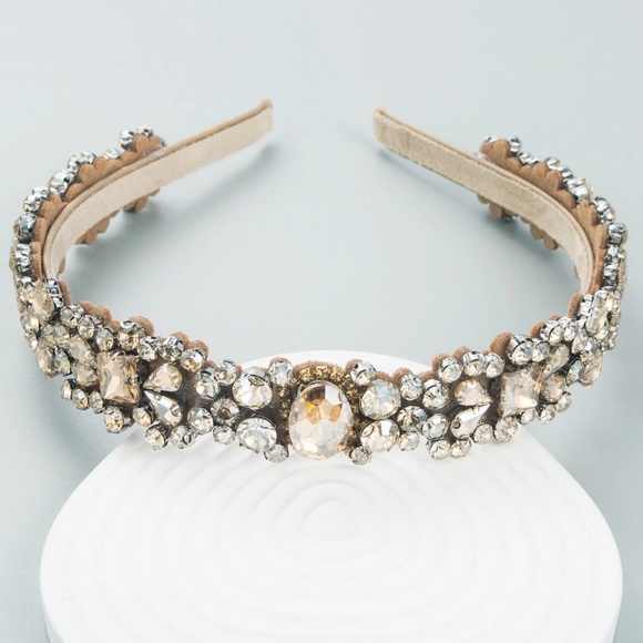 Luxe Rhinestone Statement Party Evening Holiday Headband - Picture 3 of 6